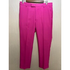 G/Fore Golf Performance Pants‎ Mens Pink Logo Flat Front Slash Pocket 32/32 NWOT